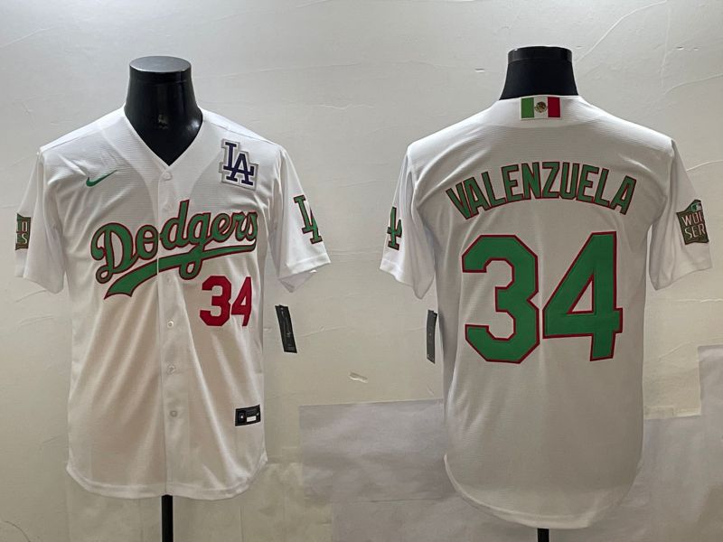 Men Los Angeles Dodgers #34 Valenzuela White Fashion Game 2025 Nike MLB Jersey style 3064->los angeles dodgers->MLB Jersey